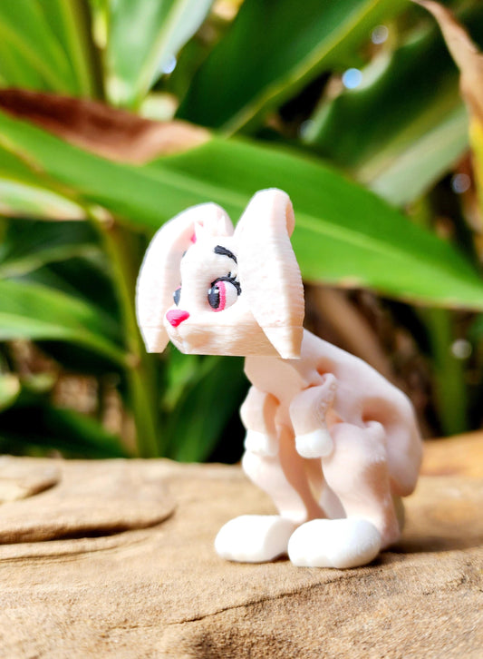 3D printed articulate Easter Bunny fidget toy.