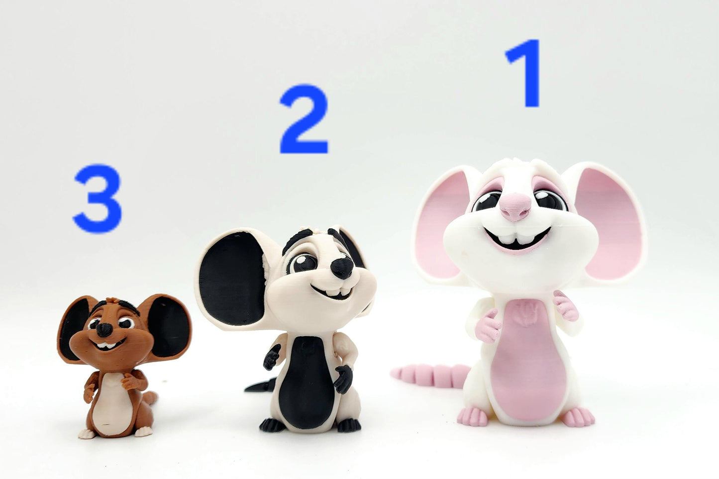 Adorable Mouse Fidget Toy | 3D Printed Articulated Mouse with Cheese | Poseable | Large, Medium, Small Sizes | Cute Gift or Desk Buddy