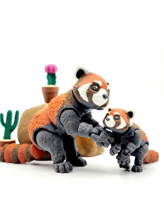3D Printed Red Panda Toy – Articulated Figurine – Large or Small Poseable Animal Toy – Cute Collectible Gift for Animal Lovers