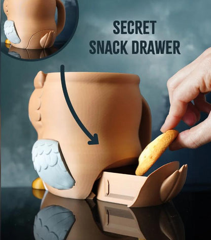 Owlfonso 3D Printed Owl Ice Cream Pint Holder with Hidden Snack Drawer & Spoon Slots Fits Ben & Jerry’s & Häagen-Dazs Pints Classic Design