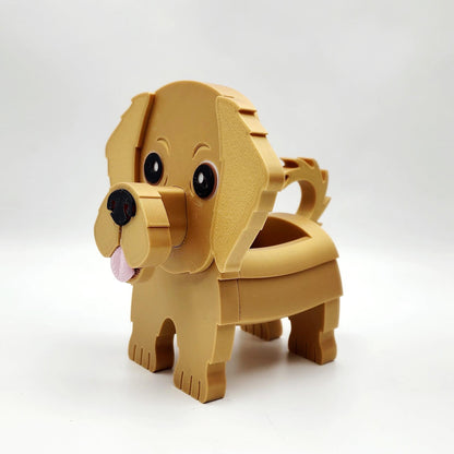 Golden Retriever Glasses Holder & Desk Organizer | 3D Printed Dog Eyeglass Stand | Cute Puppy Key Tray & Earbud Storage | Gift for Dog Lovers & Pet Parents