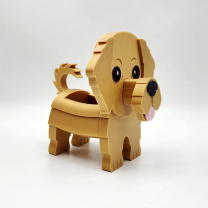 Golden Retriever Glasses Holder & Desk Organizer | 3D Printed Dog Eyeglass Stand | Cute Puppy Key Tray & Earbud Storage | Gift for Dog Lovers & Pet Parents