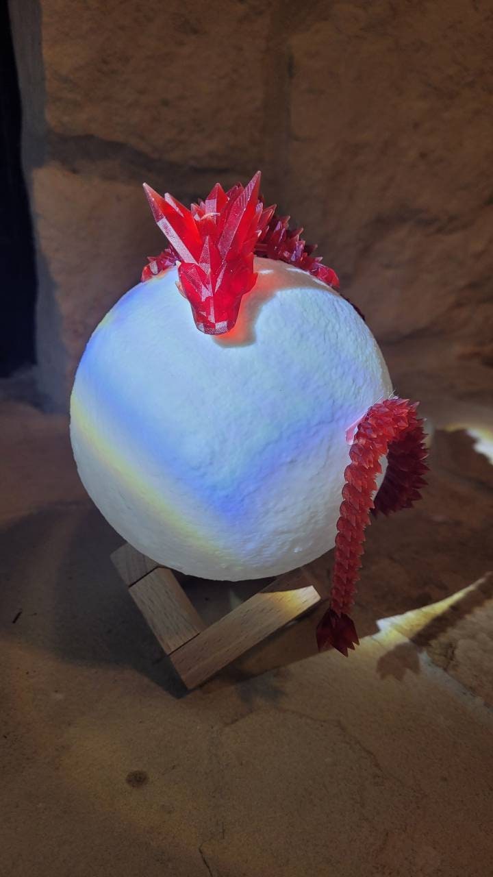 3D resin printed articulate crystal dragon fidget toy