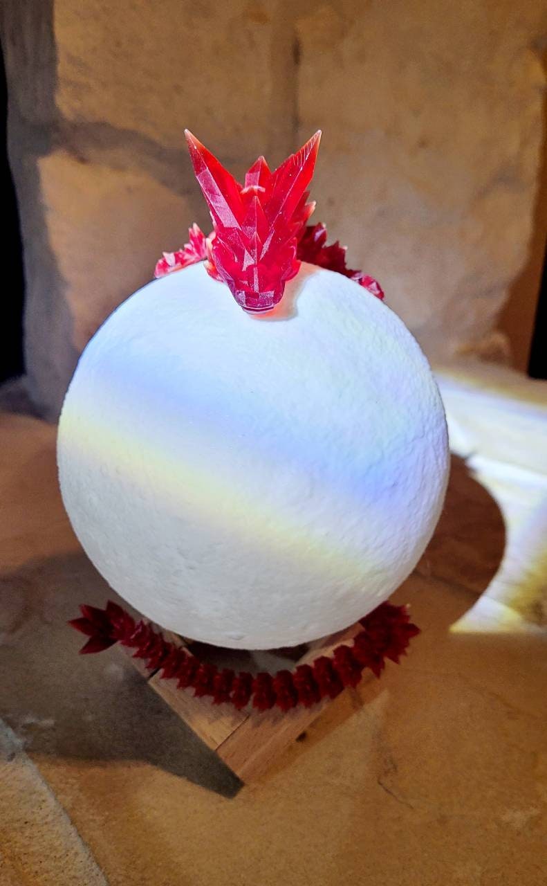 3D resin printed articulate crystal dragon fidget toy