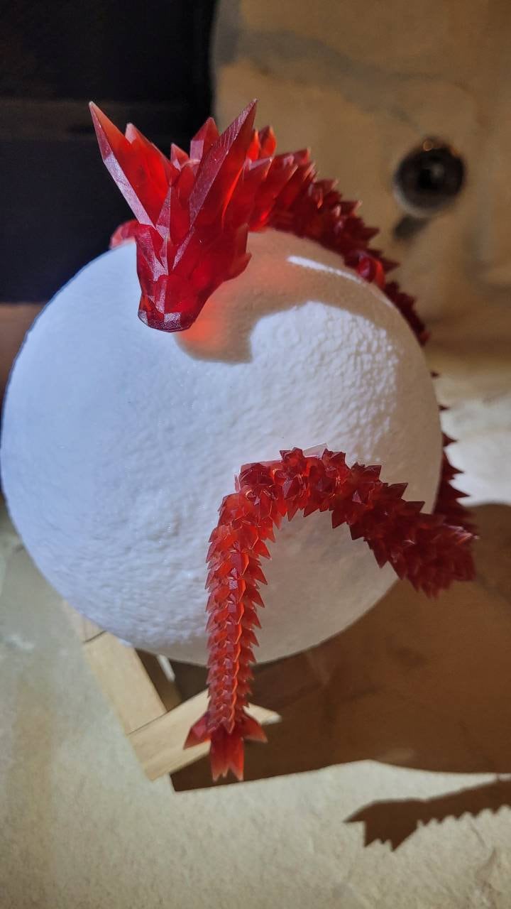 3D resin printed articulate crystal dragon fidget toy