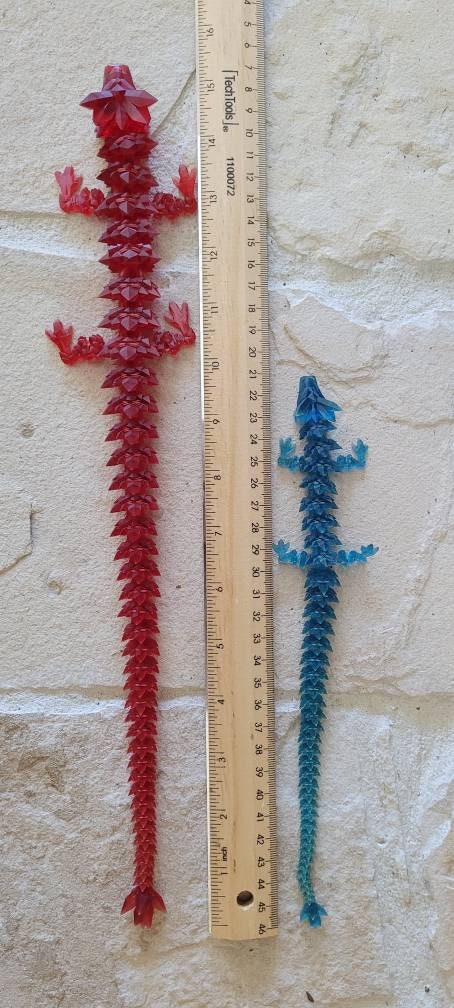 3D resin printed articulate crystal dragon fidget toy