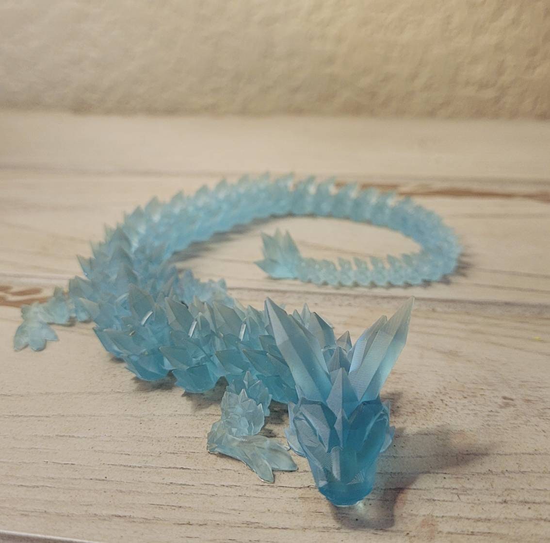 3D resin printed articulate crystal dragon fidget toy