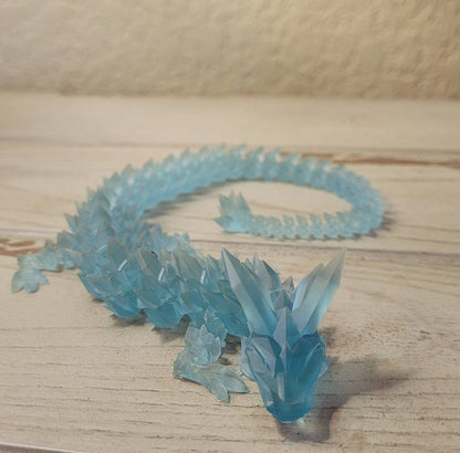 3D resin printed articulate crystal dragon fidget toy