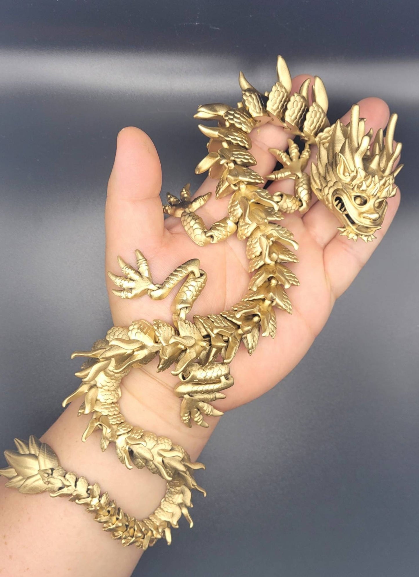 Resin 3D articulate dragon fidget toy.