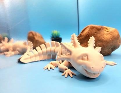 3D printed Axolotl, articulate fidget toy.