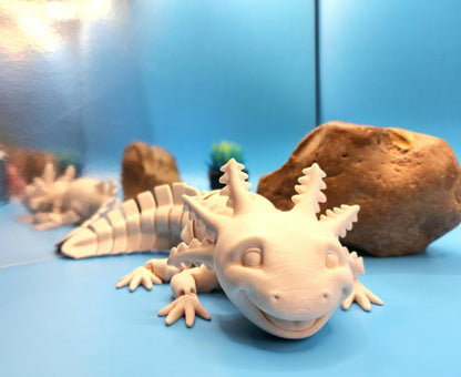 3D printed Axolotl, articulate fidget toy.