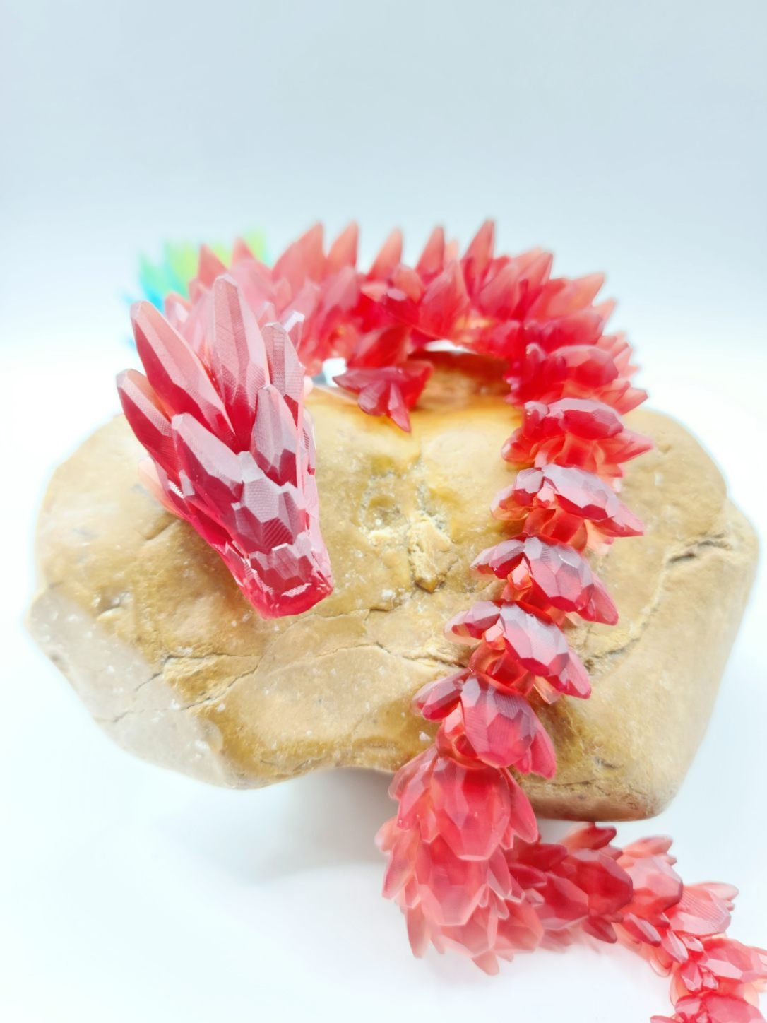 3D resin printed gem stone dragon. Fidget toy.