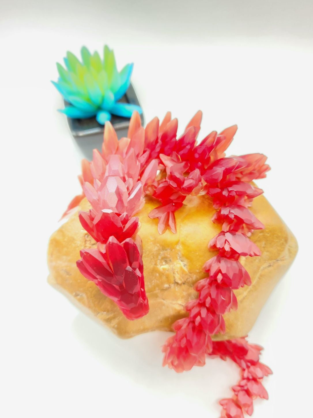 3D resin printed gem stone dragon. Fidget toy.