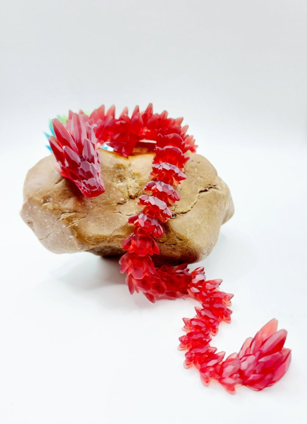 3D resin printed gem stone dragon. Fidget toy.