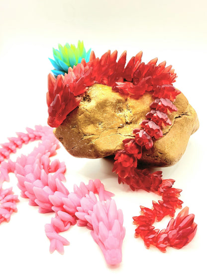 3D resin printed gem stone dragon. Fidget toy.