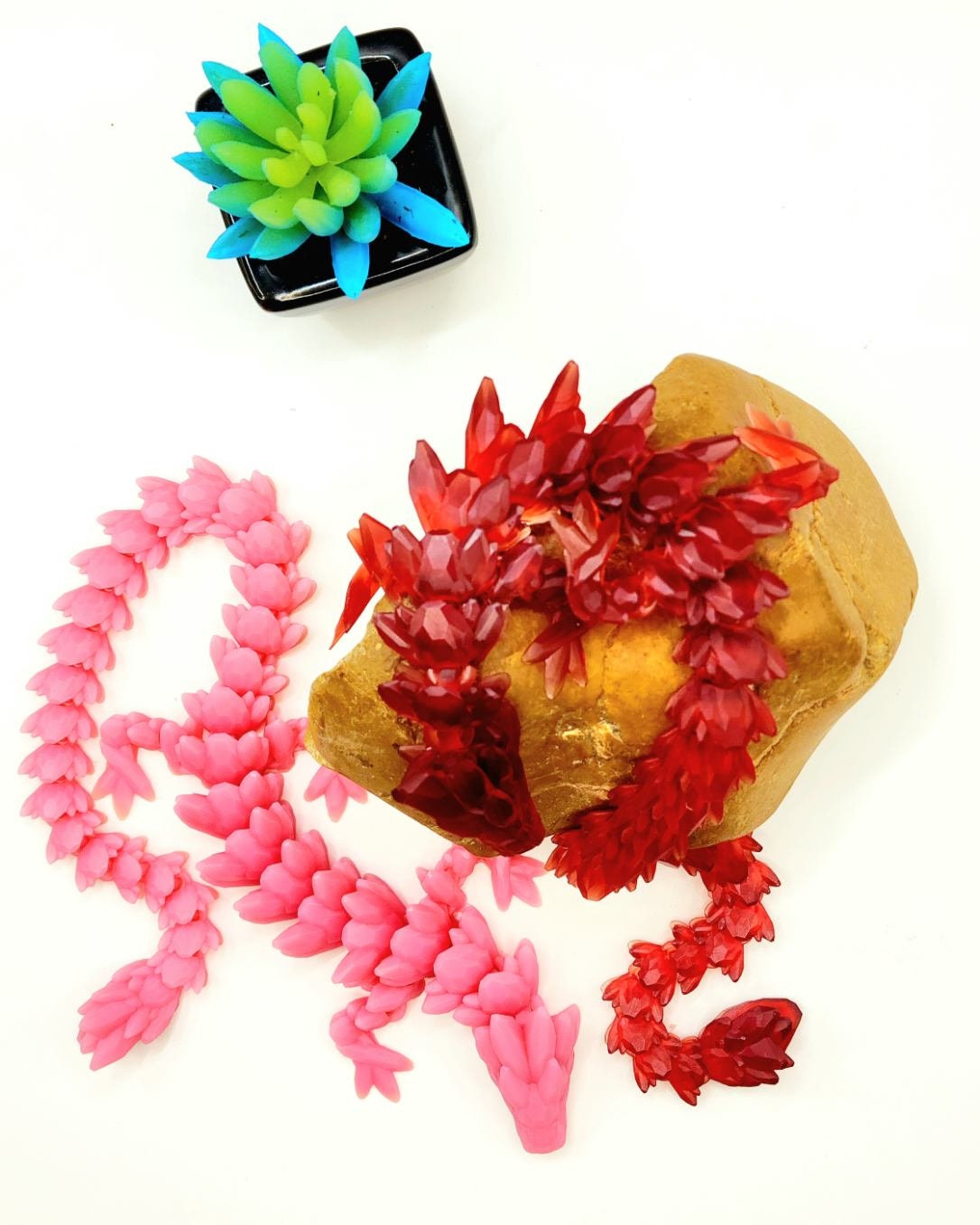 3D resin printed gem stone dragon. Fidget toy.