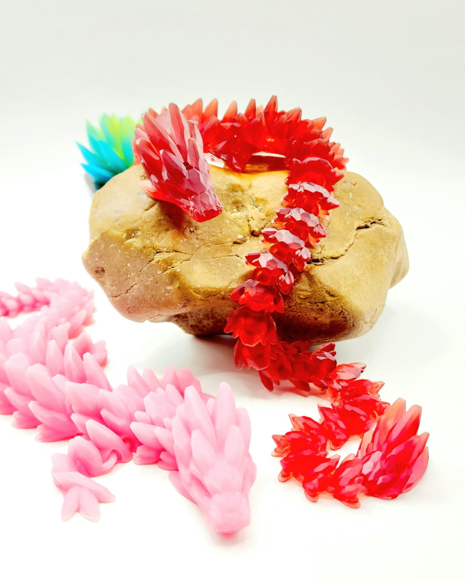 3D resin printed gem stone dragon. Fidget toy.