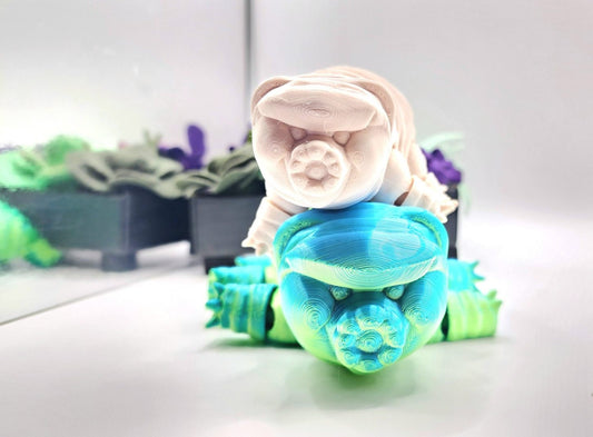 3D printed Tardigrade. Articulate fidget toy, sensory toy, desktop toy.