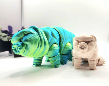 3D printed Tardigrade. Articulate fidget toy, sensory toy, desktop toy.