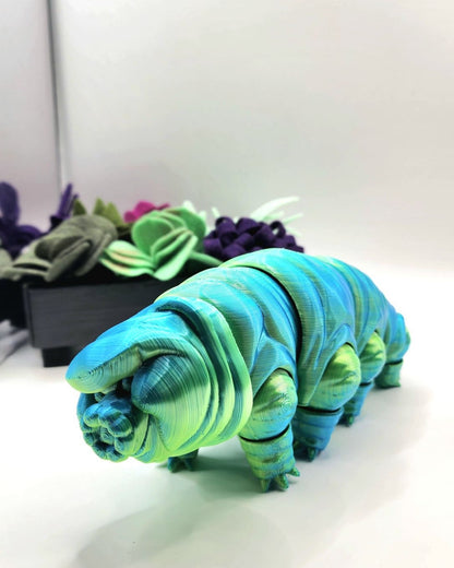 3D printed Tardigrade. Articulate fidget toy, sensory toy, desktop toy.