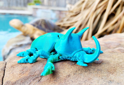 3D printed Unicorn Beetle Fidget toy, sensory toy, desktop toy/Decoration.