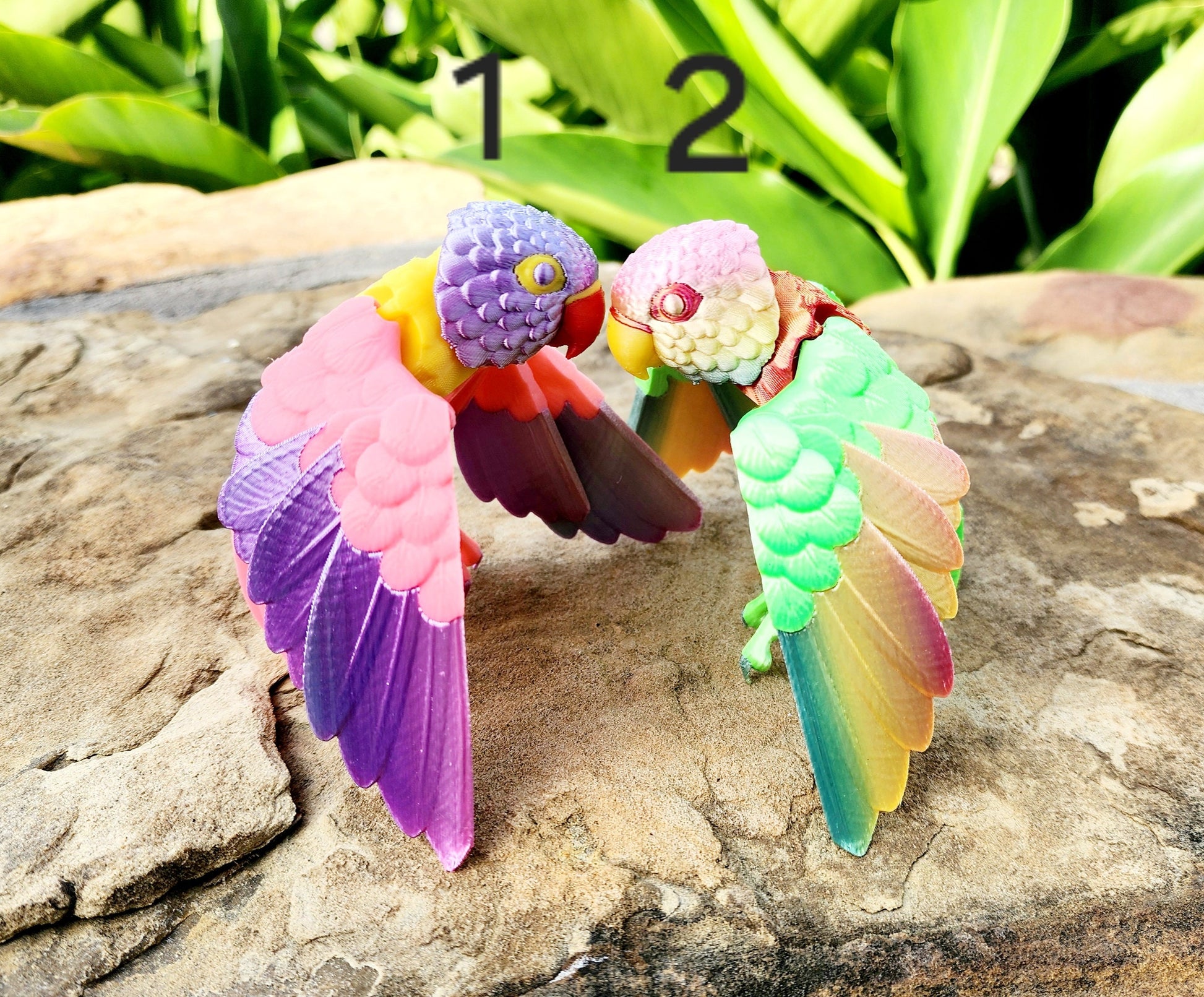 3D printed Lovebird articulated fidget, sensory toy.