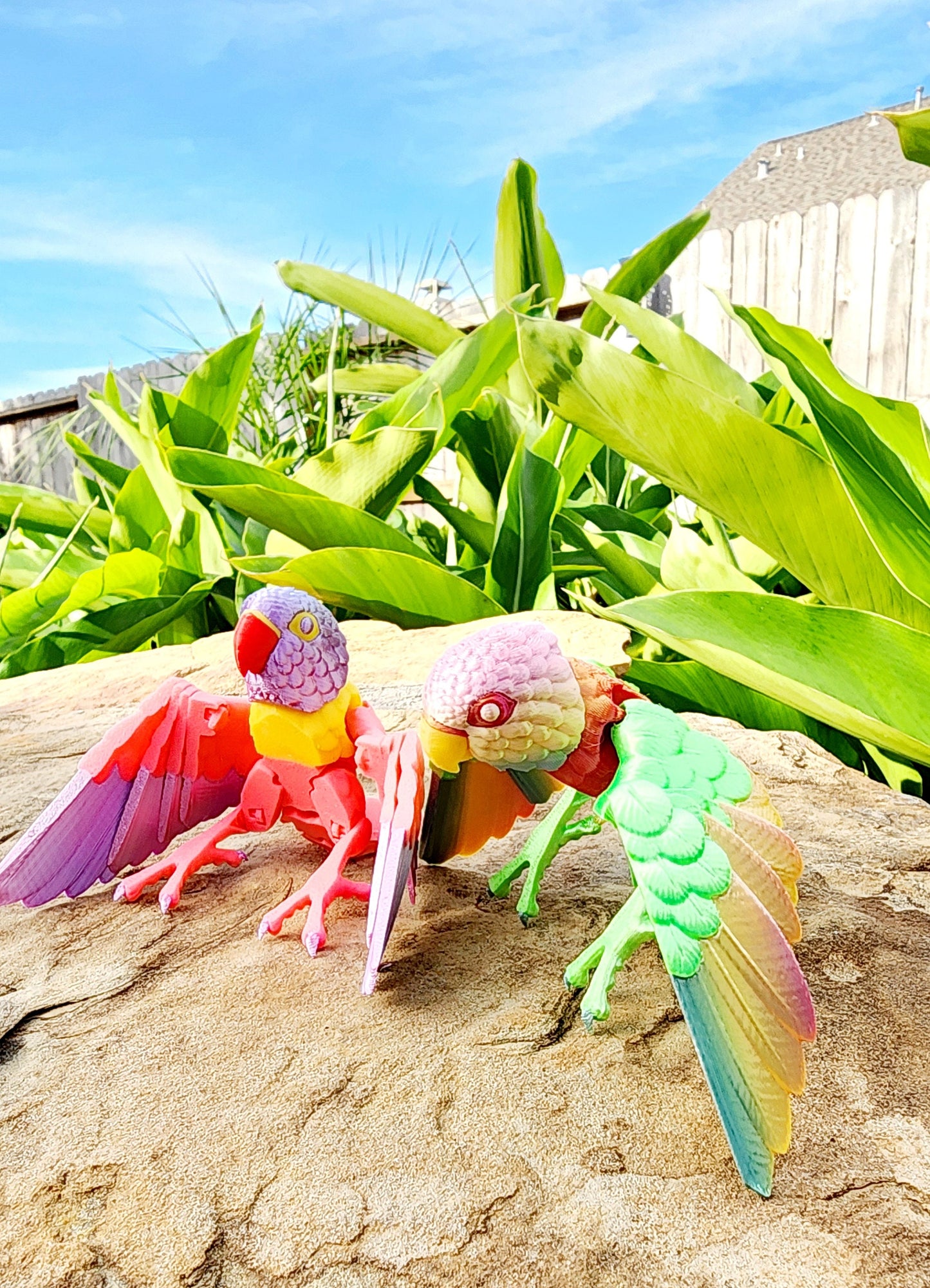 3D printed Lovebird articulated fidget, sensory toy.