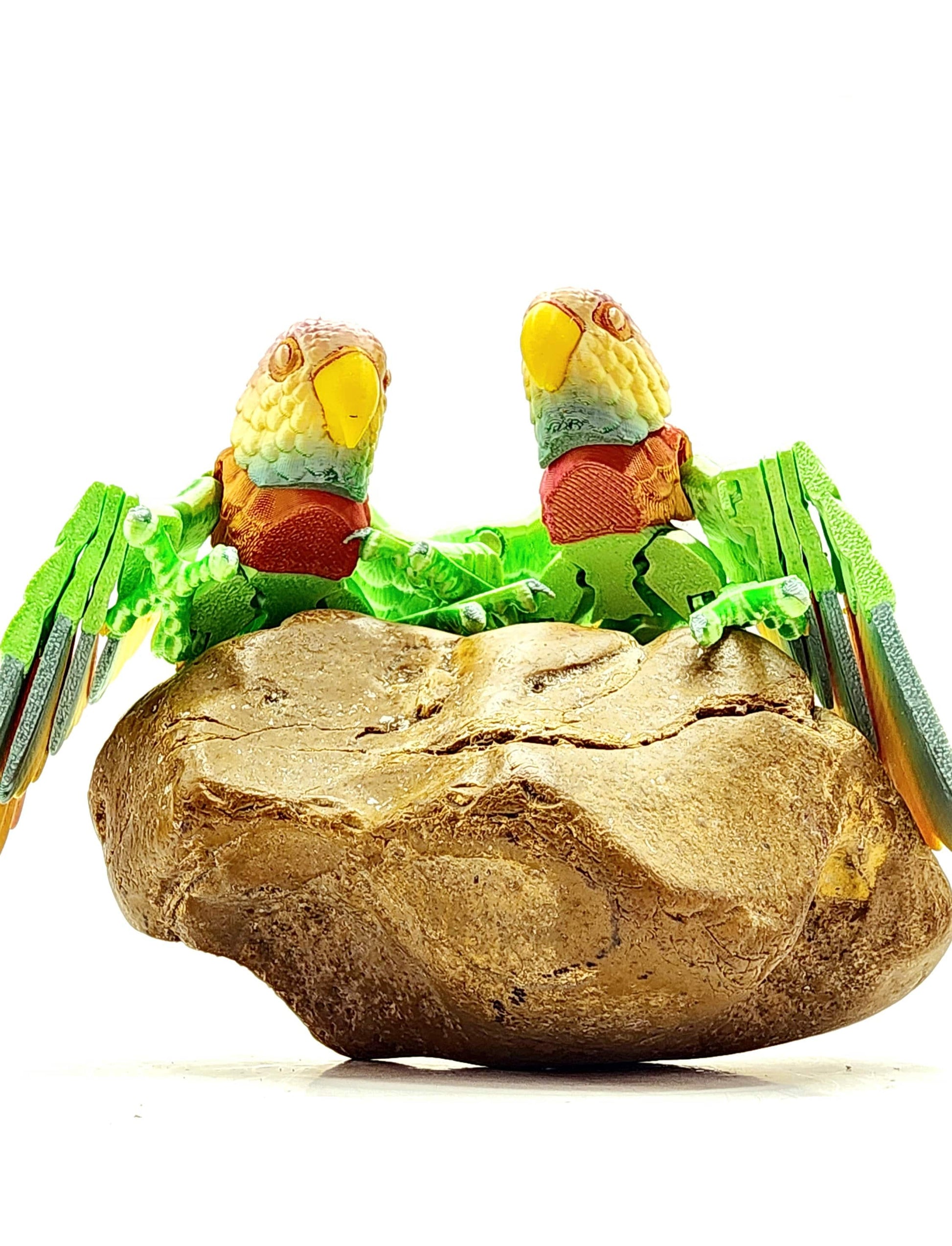 3D printed Lovebird articulated fidget, sensory toy.