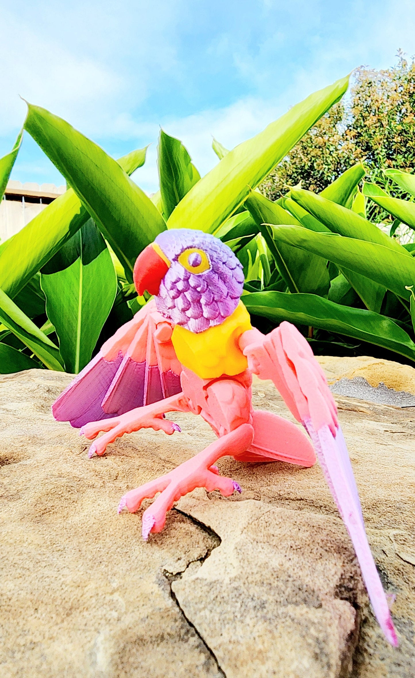 3D printed Lovebird articulated fidget, sensory toy.