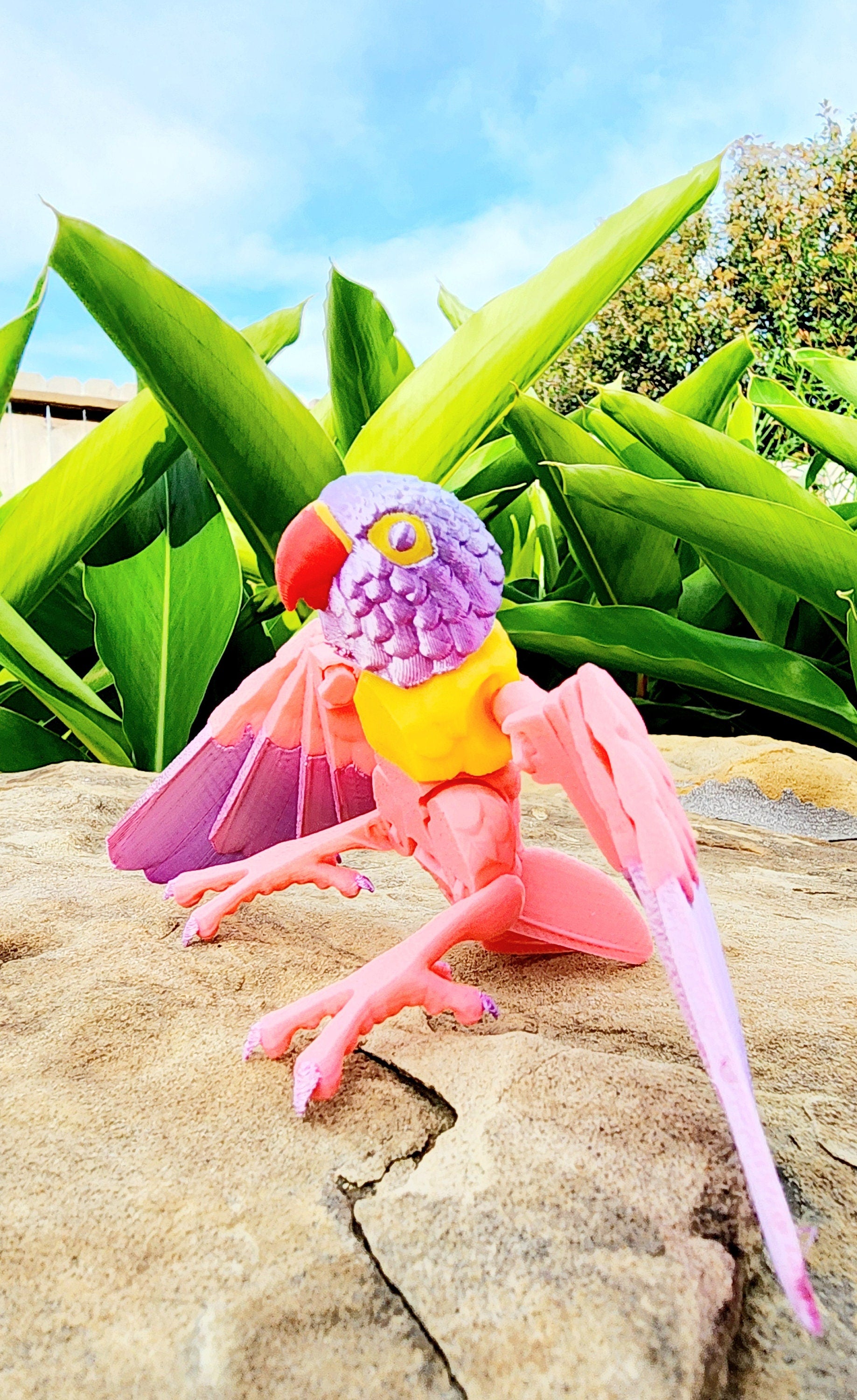 3D printed Lovebird articulated fidget, sensory toy.