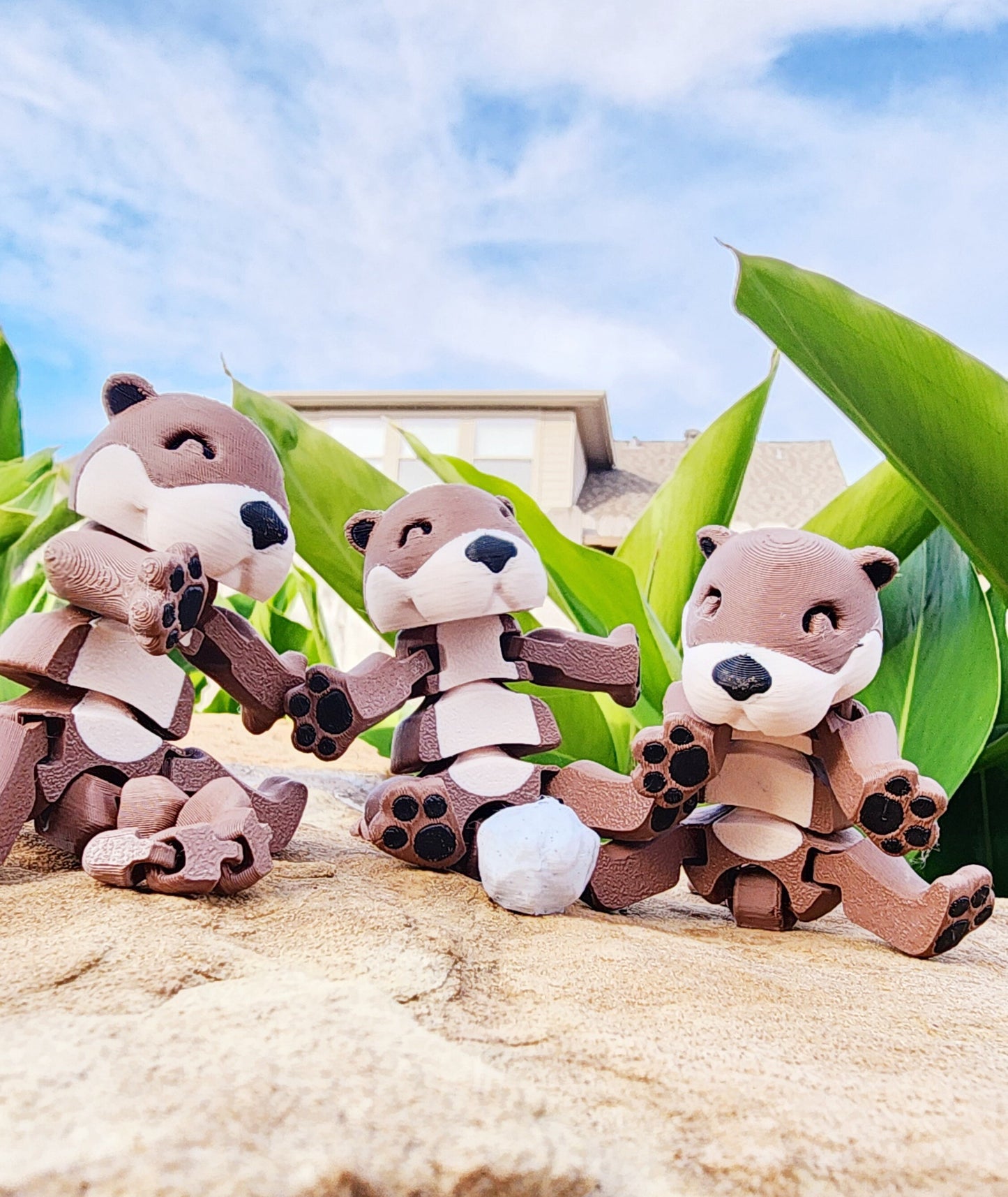 3D printed Otters articulated fidget toy.