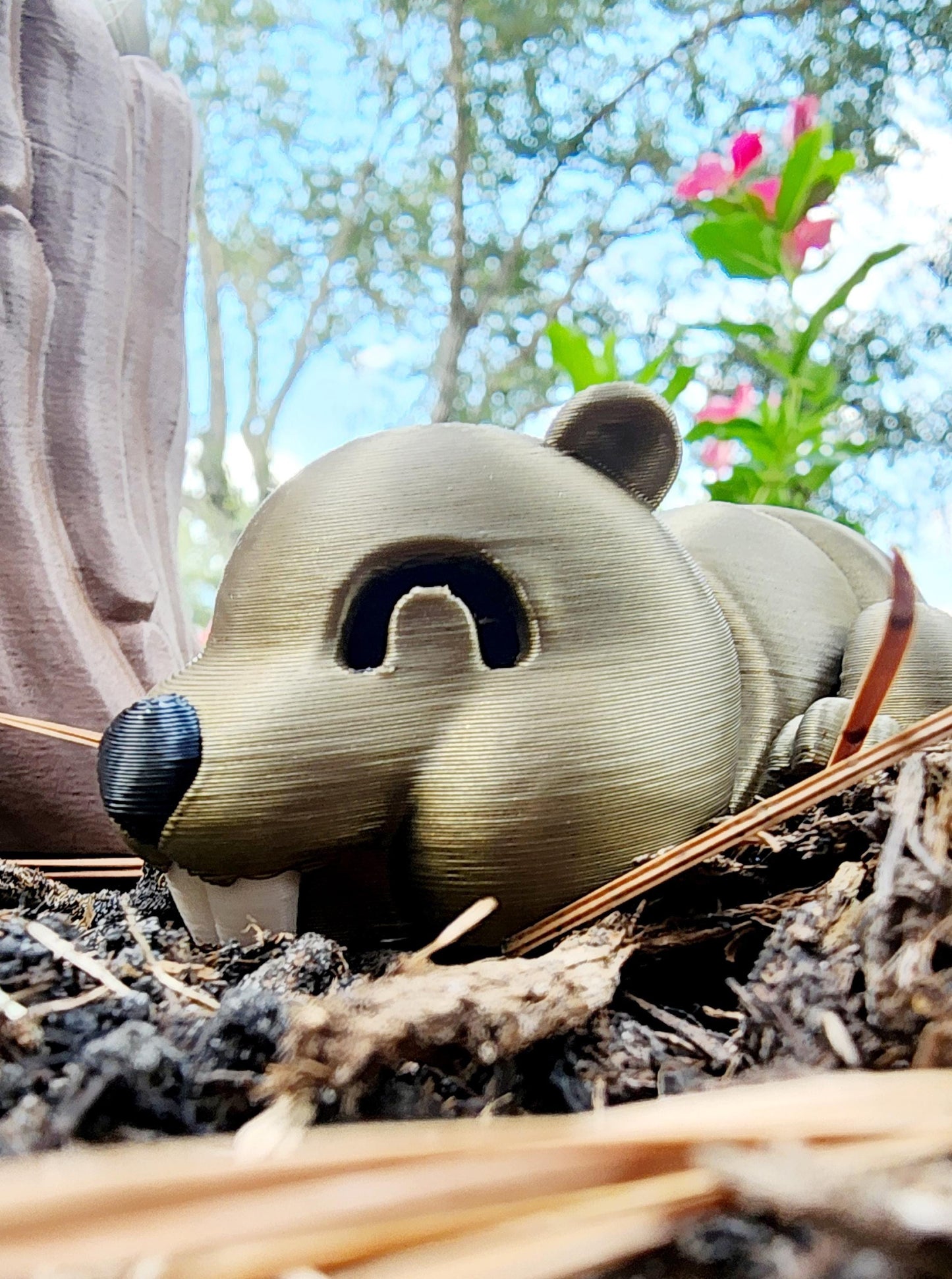 3D printed Articulated Beaver with optional Tree Stump fidget, sensory toy.