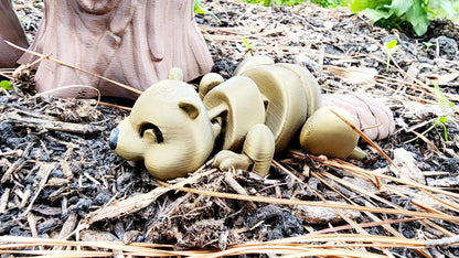 3D printed Articulated Beaver with optional Tree Stump fidget, sensory toy.