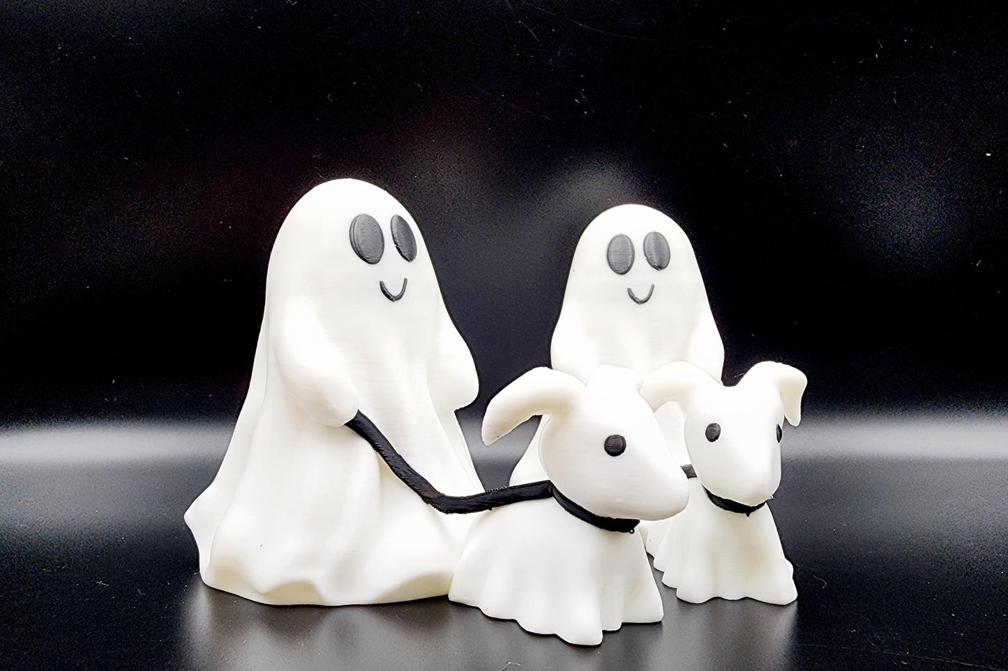 3D Printed Ghost walking dog desktop decoration.