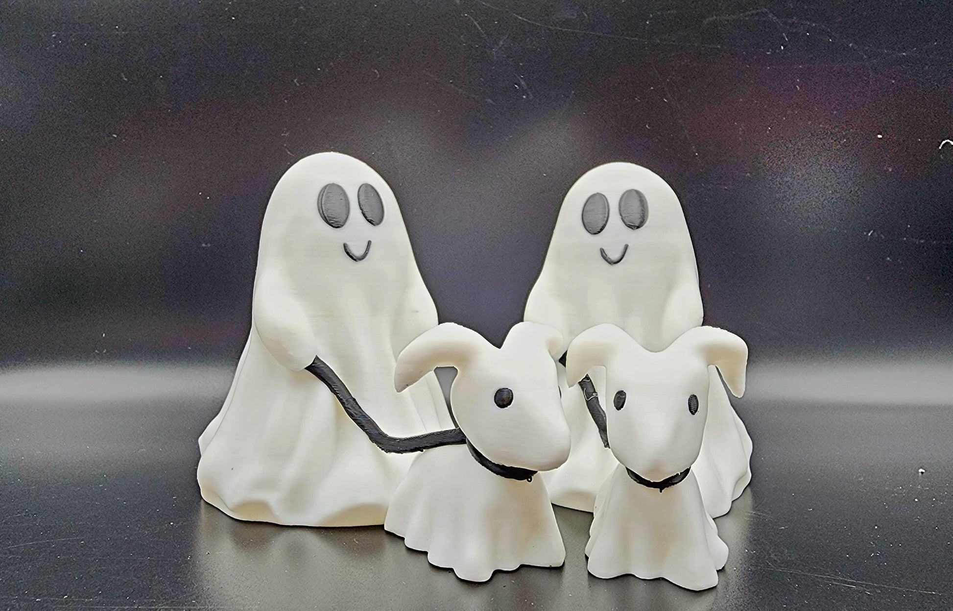 3D Printed Ghost walking dog desktop decoration.