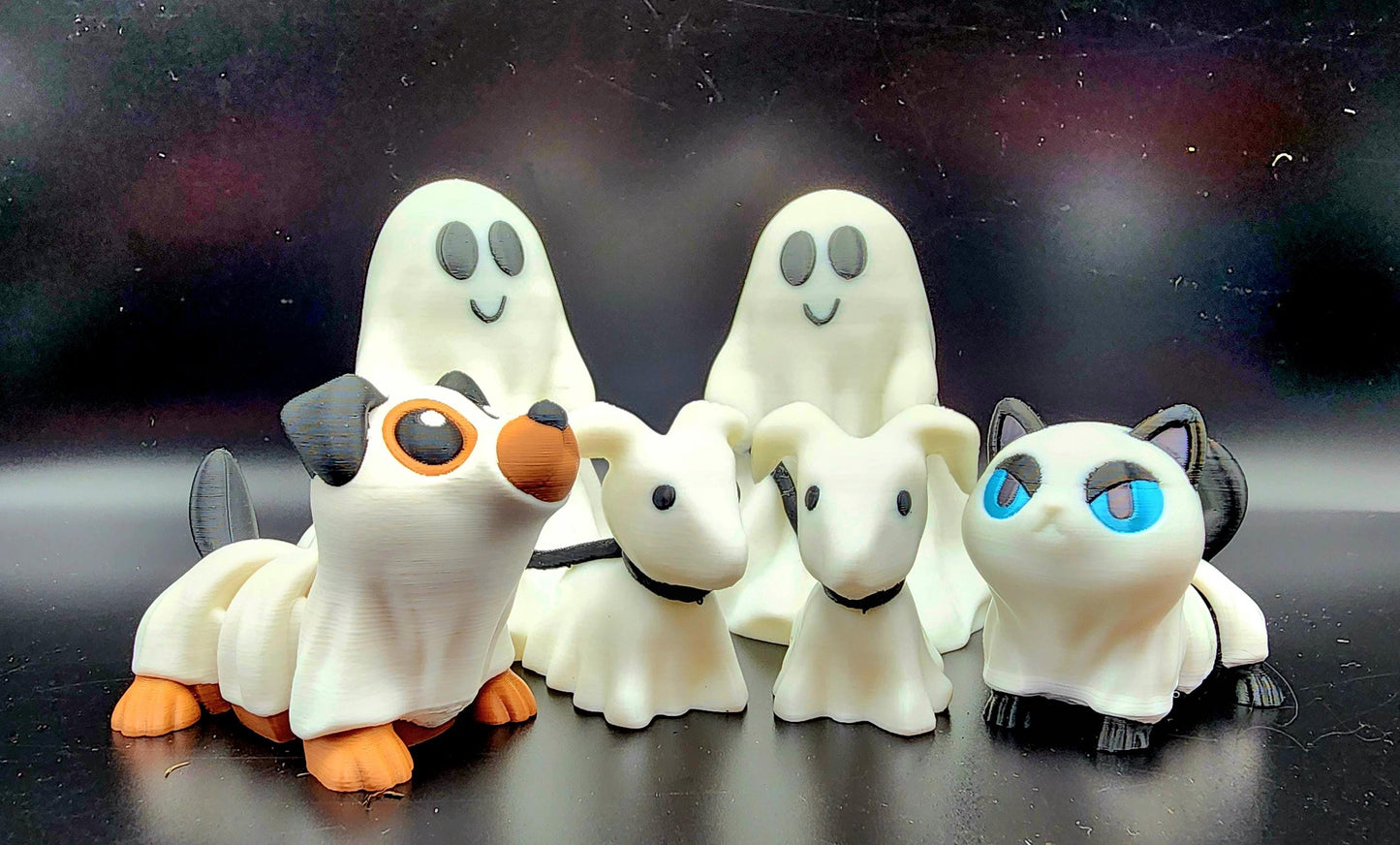 3D Printed Ghost walking dog desktop decoration.