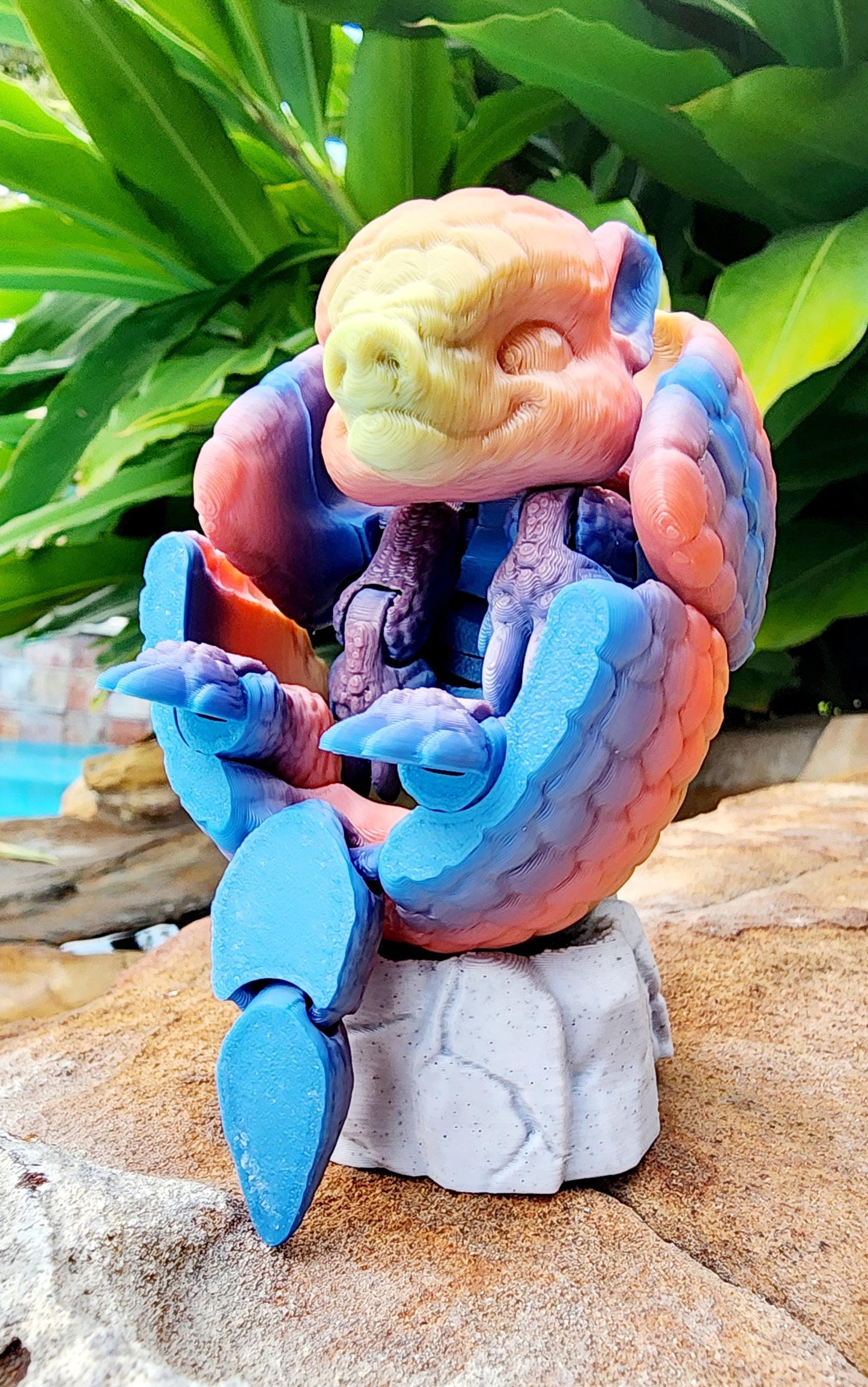 3D Printed articulate Armadillo fidget, sensory toy. Desk Toy, Decoration.