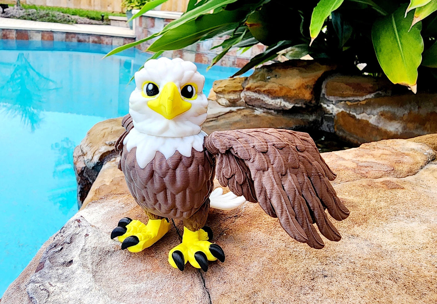 3D printed articulated Bald Head Eagle fidget, sensory toy. Desk Toy, Decoration.