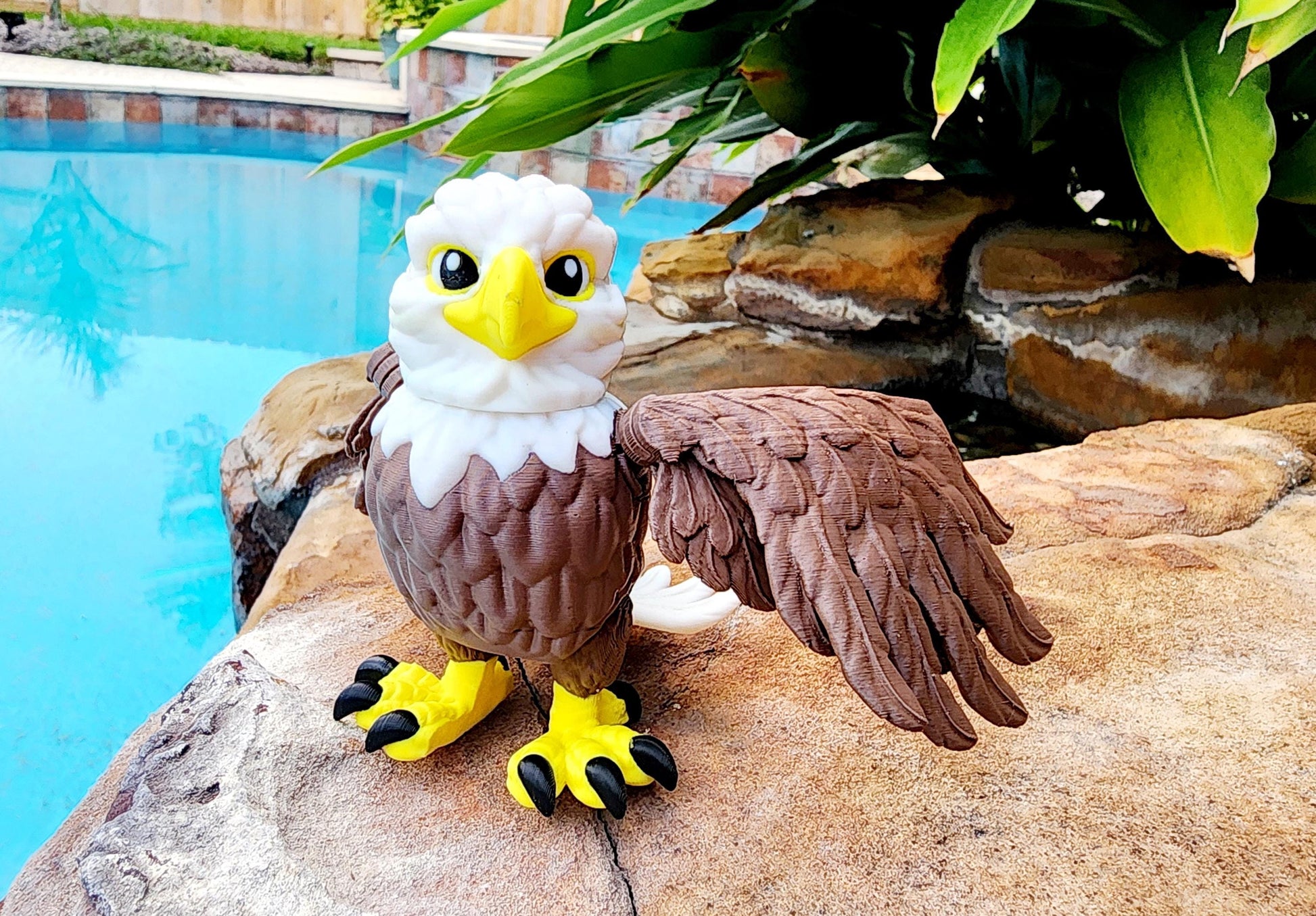 3D printed articulated Bald Head Eagle fidget, sensory toy. Desk Toy, Decoration.