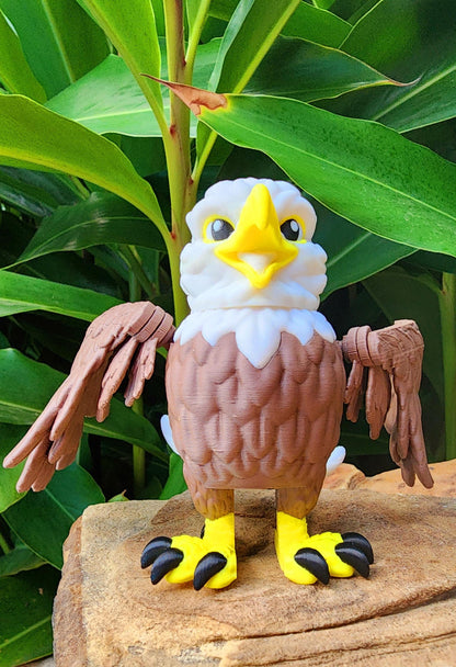 3D printed articulated Bald Head Eagle fidget, sensory toy. Desk Toy, Decoration.