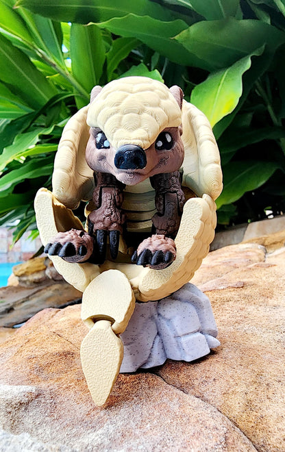 3D Printed articulate Armadillo fidget, sensory toy. Desk Toy, Decoration.