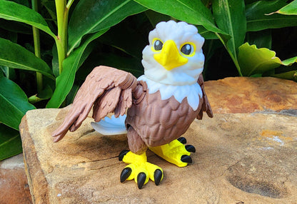 3D printed articulated Bald Head Eagle fidget, sensory toy. Desk Toy, Decoration.