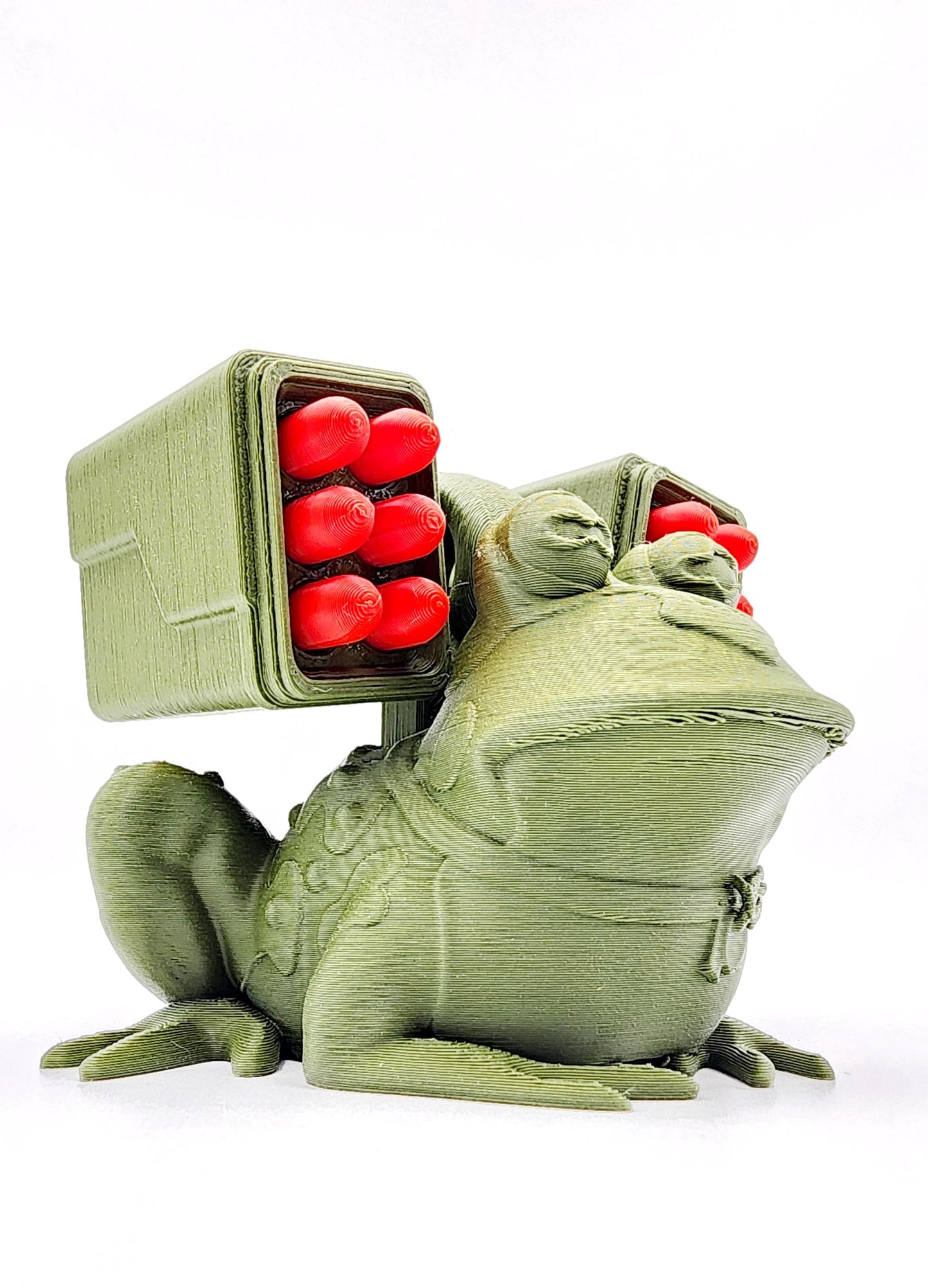 3D printed Hypno-Missile Toad Christmas Ornament, Desktop Decoration. (Mistletoe)