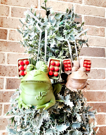 3D printed Hypno-Missile Toad Christmas Ornament, Desktop Decoration. (Mistletoe)