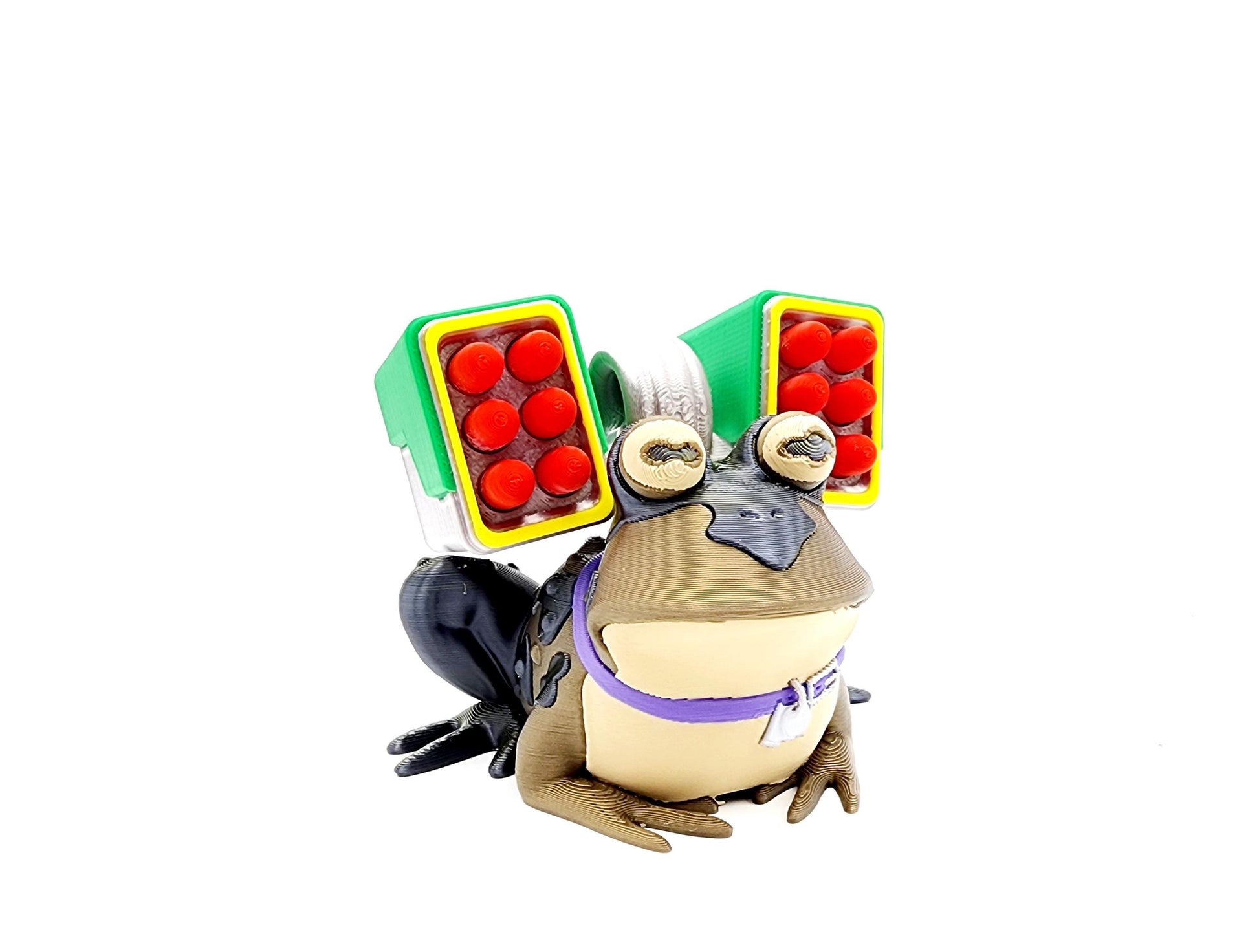 3D printed Hypno-Missile Toad Christmas Ornament, Desktop Decoration. (Mistletoe)