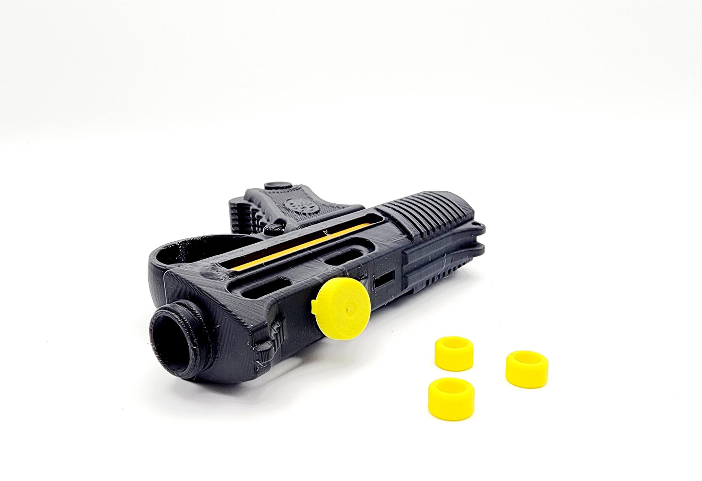 3D printed small semi-automatic pistol x4 shots toy.