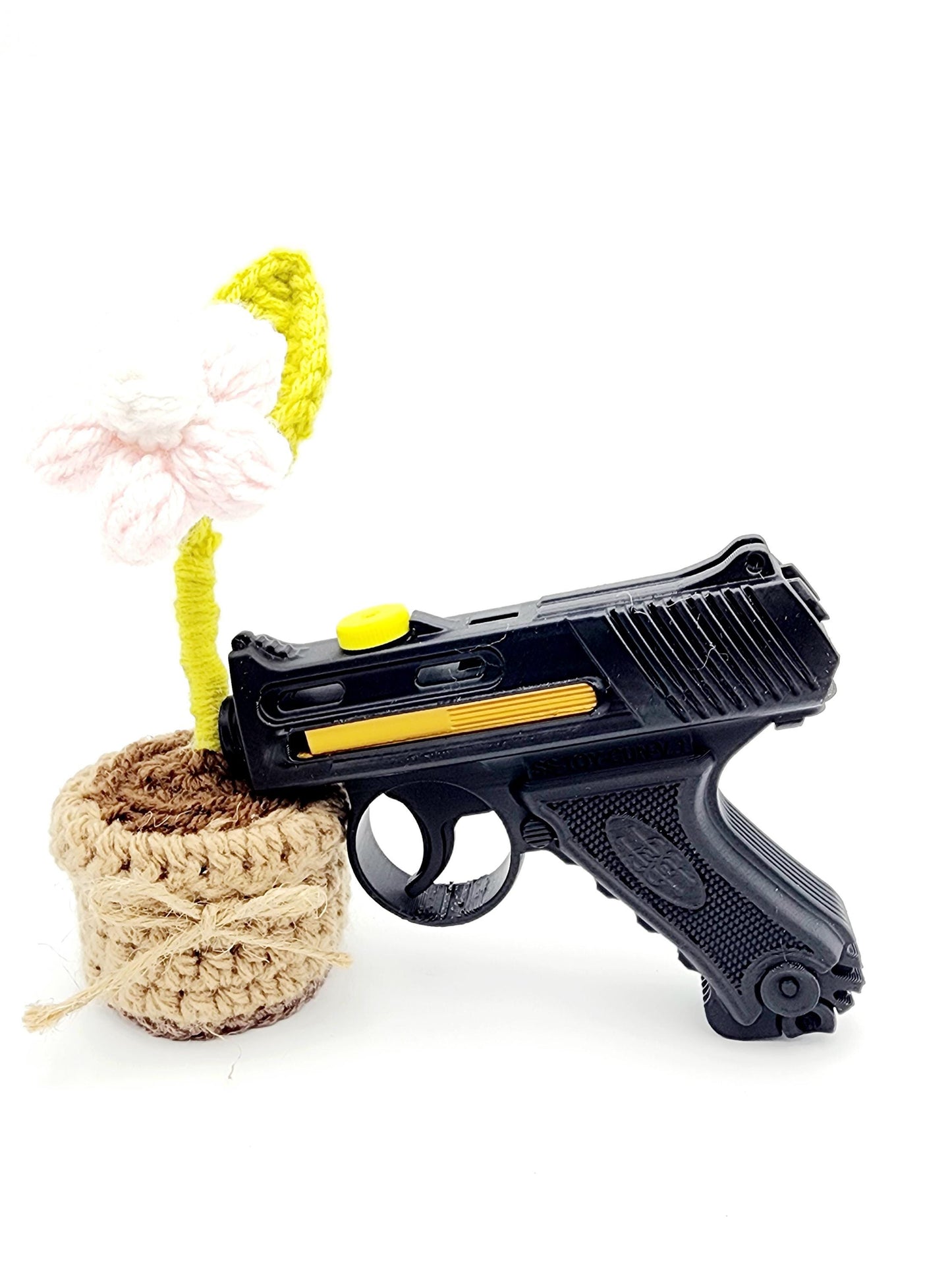 3D printed small semi-automatic pistol x4 shots toy.