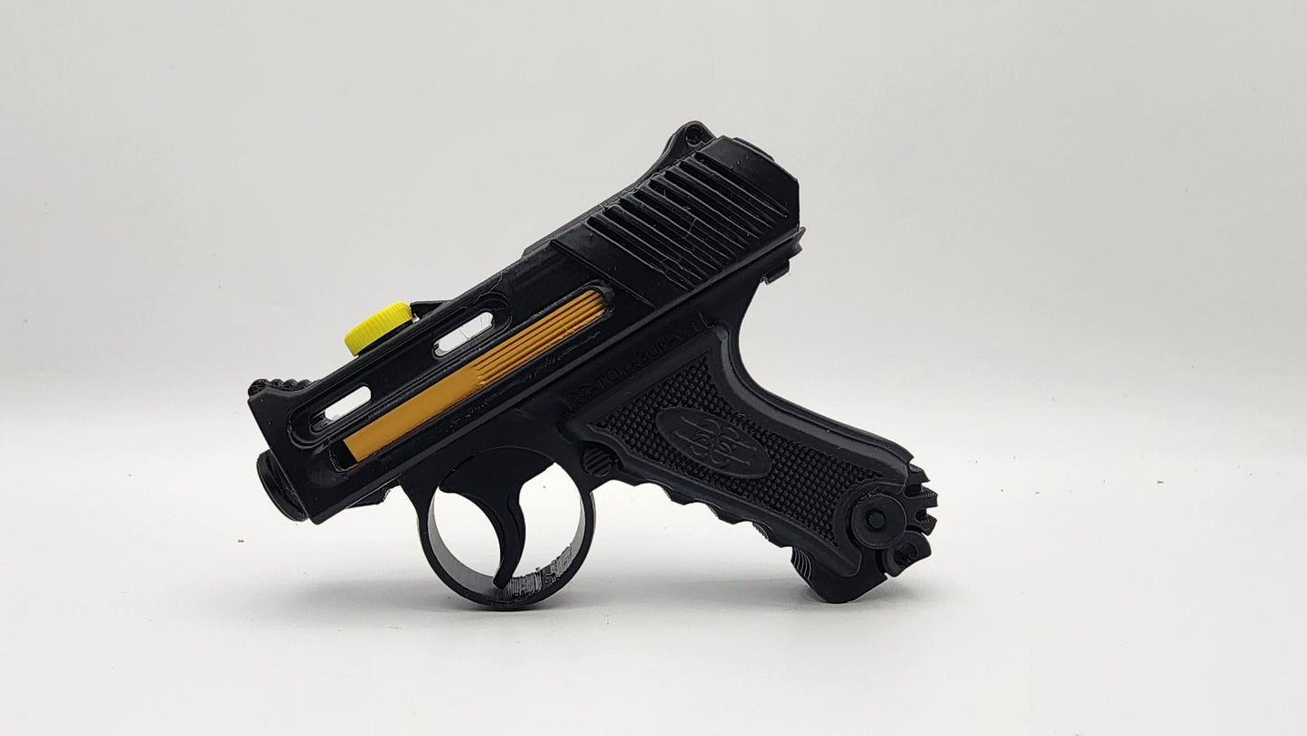 3D printed small semi-automatic pistol x4 shots toy.