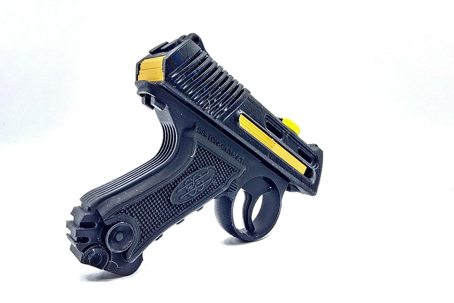 3D printed small semi-automatic pistol x4 shots toy.
