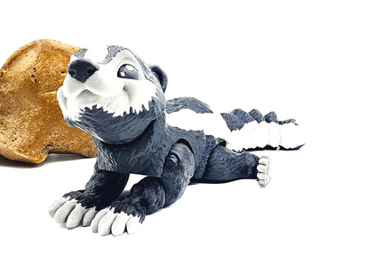 3D printed articulated Racoon fidget, sensory, desktop toy.